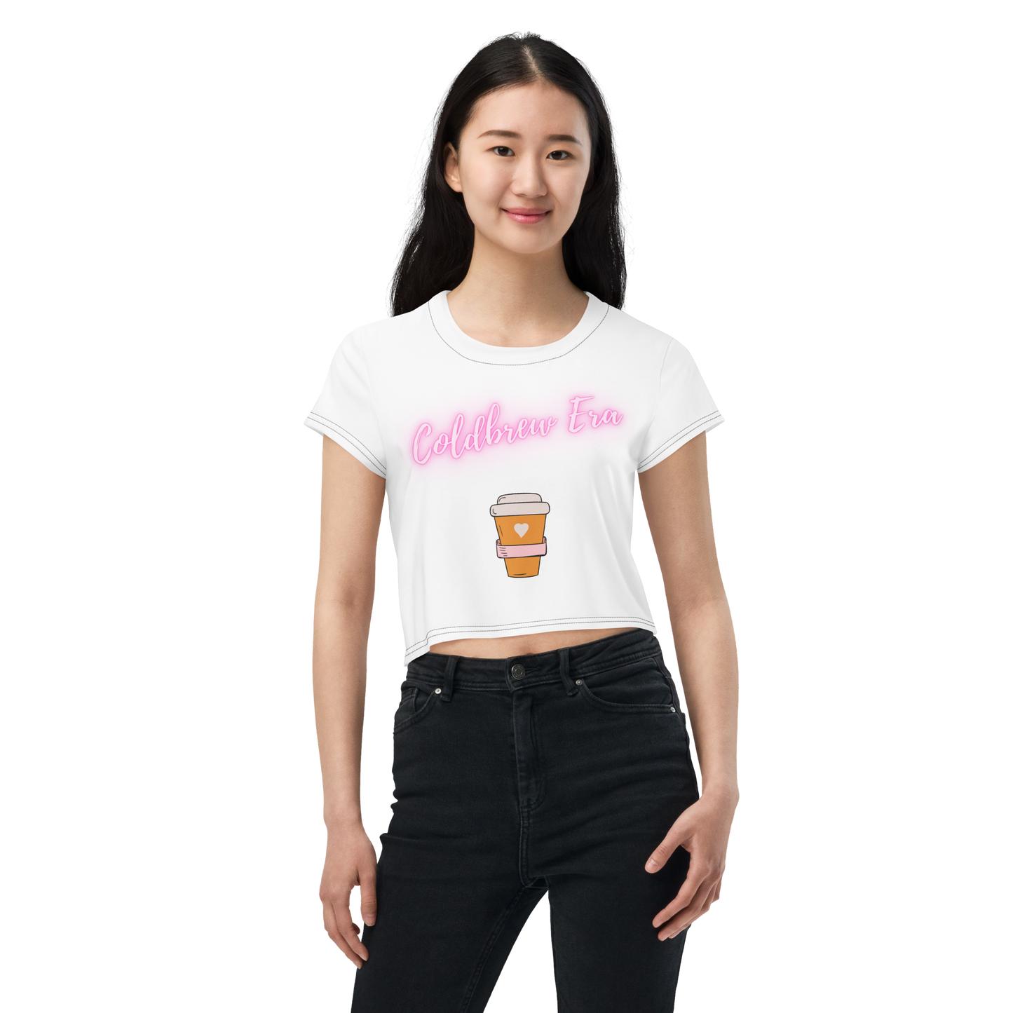 Cold Brew Era All-Over Print Crop Tee