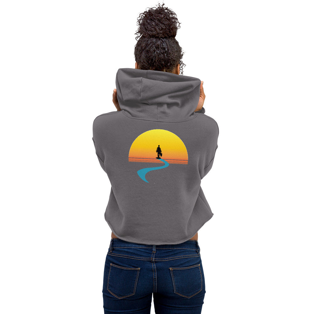 Waterbury Road TyeDye Front | Sunset Logo Back Women's Crop Hoodie