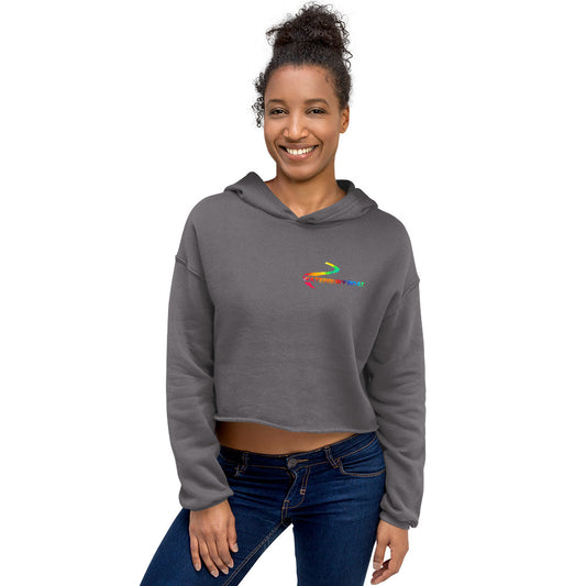 Waterbury Road TyeDye Front | Sunset Logo Back Women's Crop Hoodie