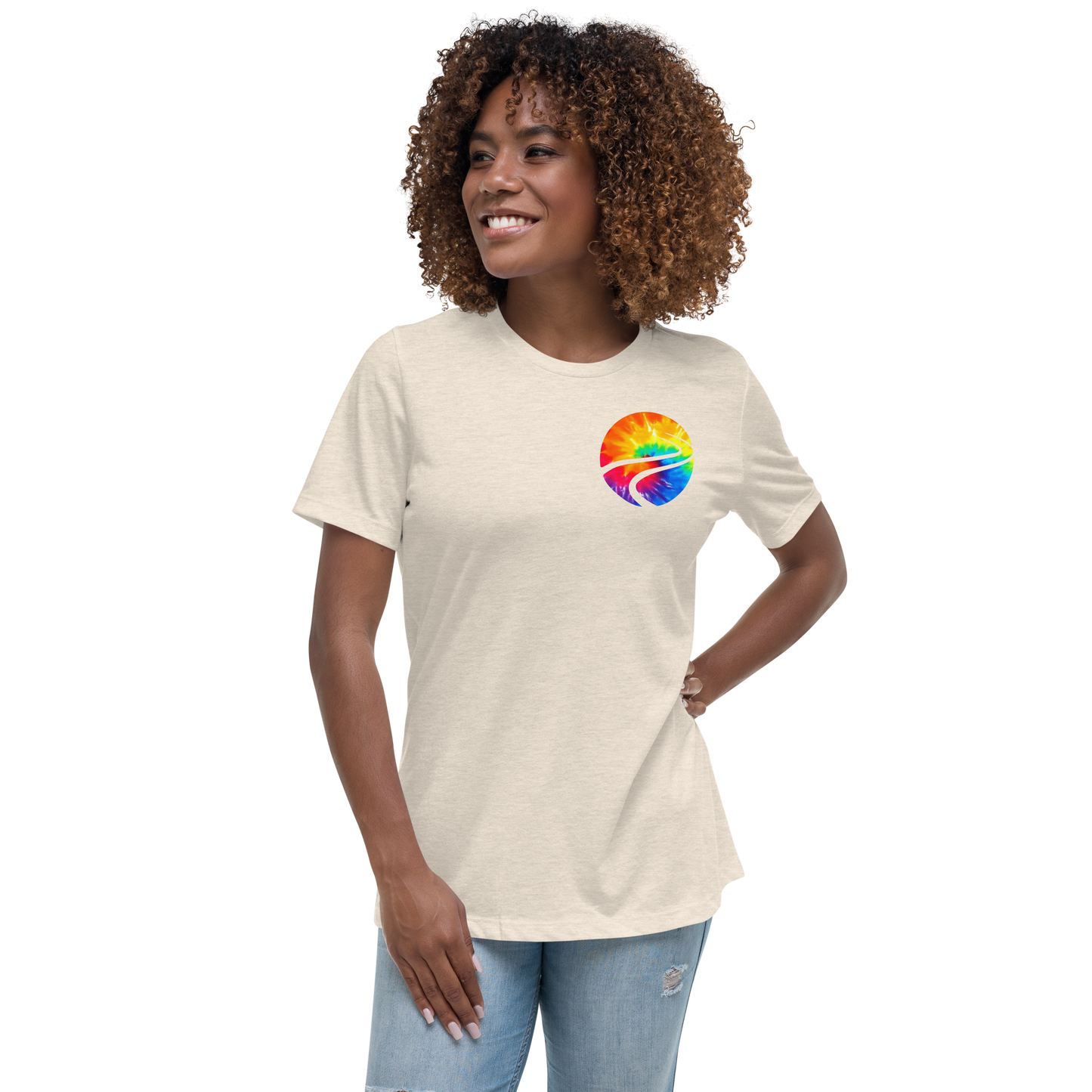 Waterbury Road Tie Dye Logo Women's Relaxed T-Shirt