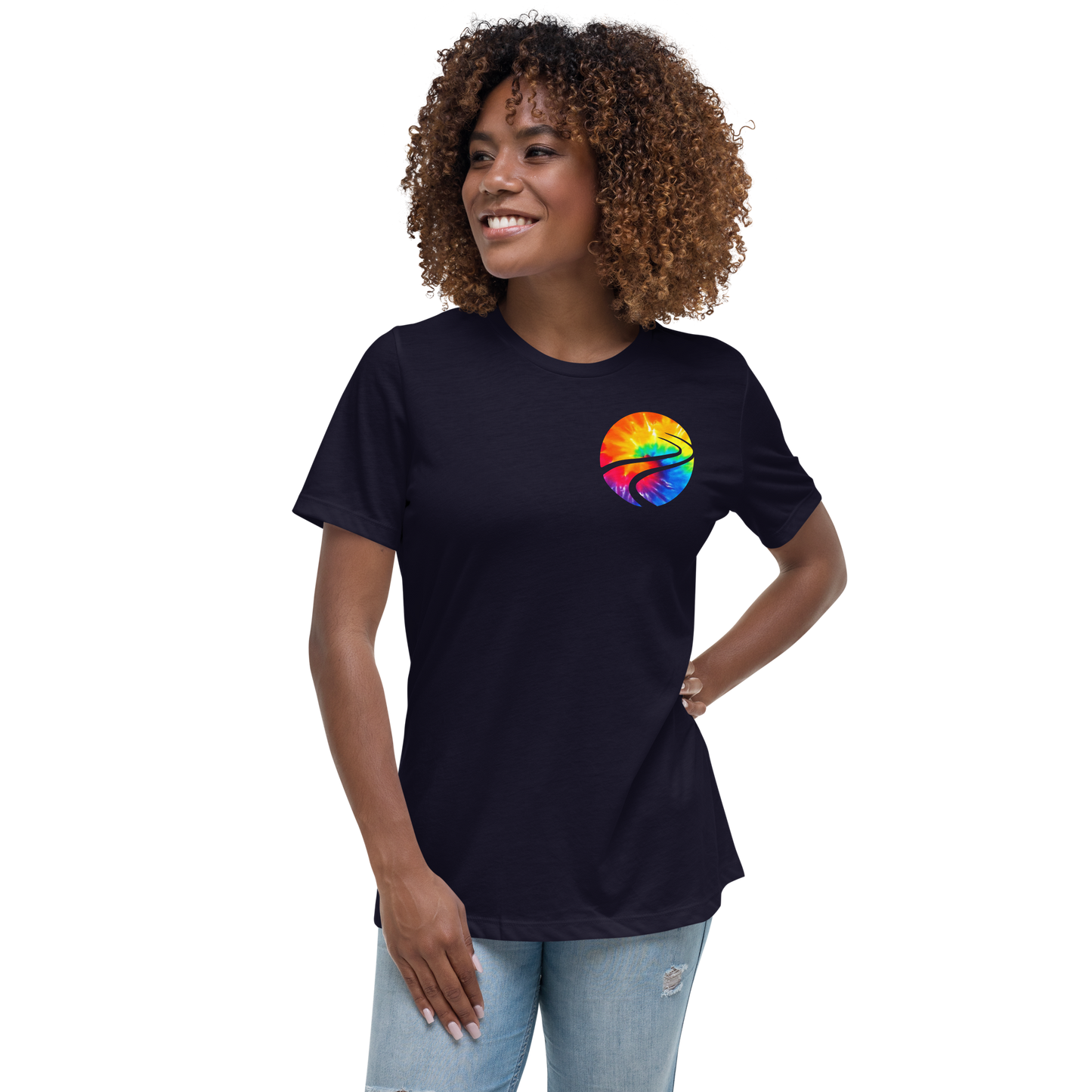 Waterbury Road Tie Dye Logo Women's Relaxed T-Shirt